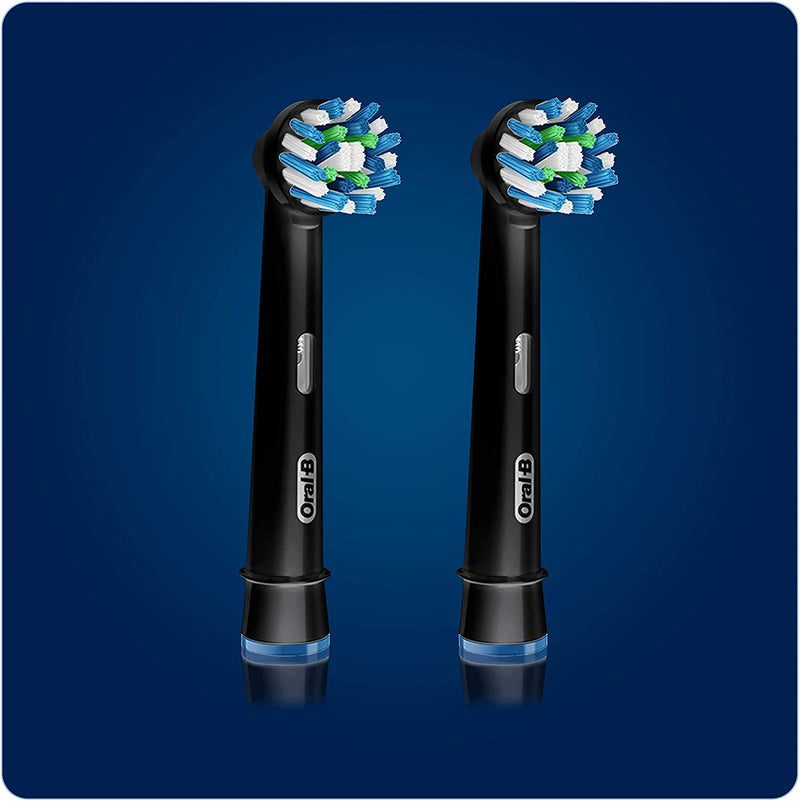 Oral-B Cross Action Black Electric Brush Heads, Pack of 2