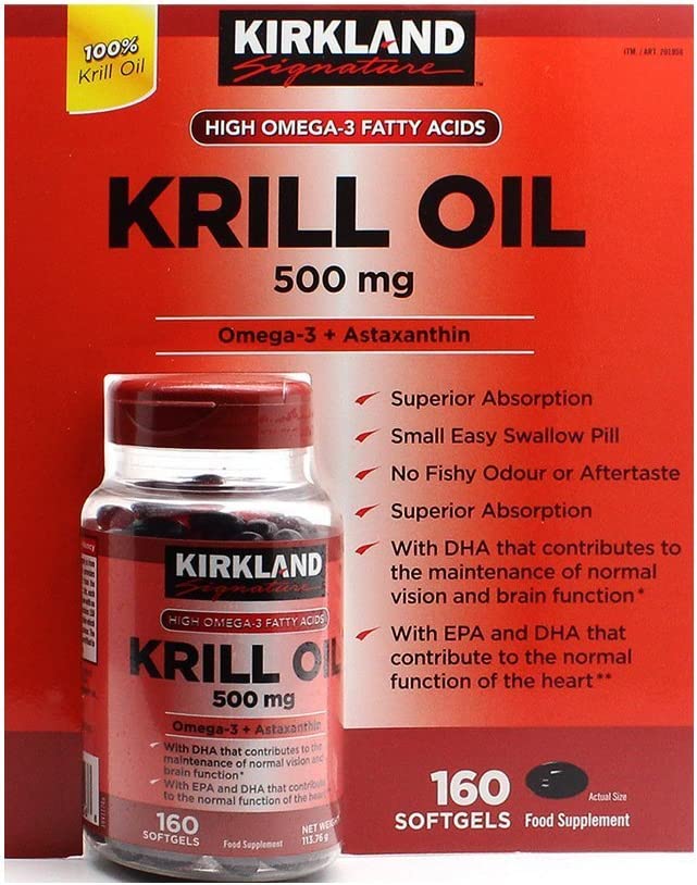 Kirkland Signature Krill Oil 500 mg, 160 Softgels