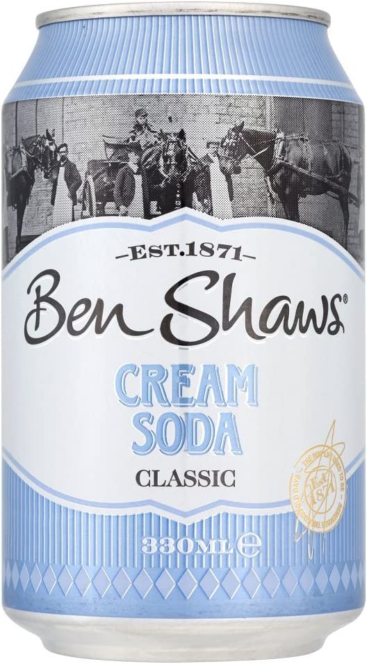 Ben Shaws Cream Soda Soft Drink pack of 330ml Cans