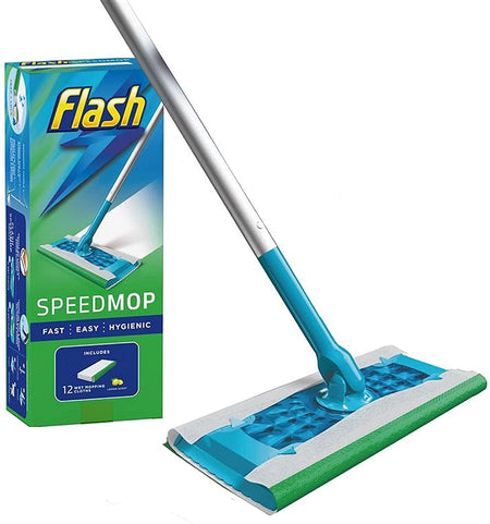 Flash Speedmop Starter Kit - 1 Speed mop + 12 Mopping Cloths Refills