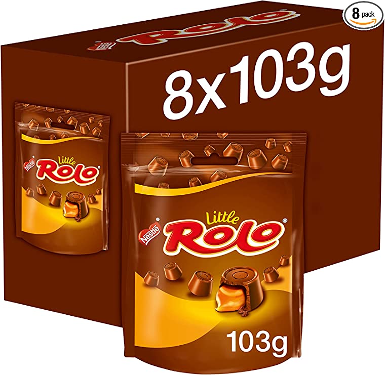 Little ROLO Milk Chocolate Caramel Sharing Pouch, 103 g (Pack of 8)