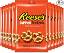 REESE'S Milk Chocolate Flavour & Peanut Butter Dipped Pretzels, Snack, Pack of 12 x 120g Bags