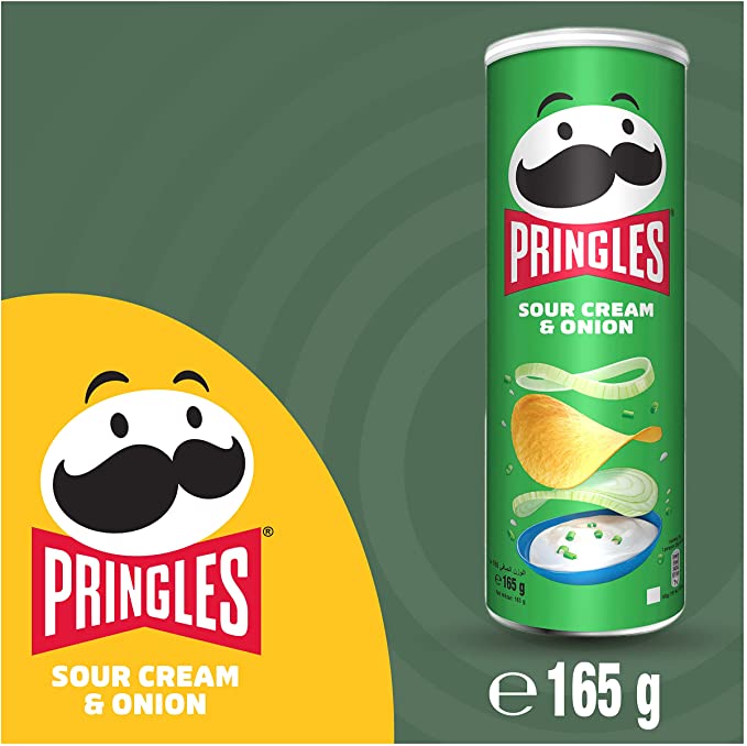 Pringles Sour Cream and Onion 165g (Pack of 6)