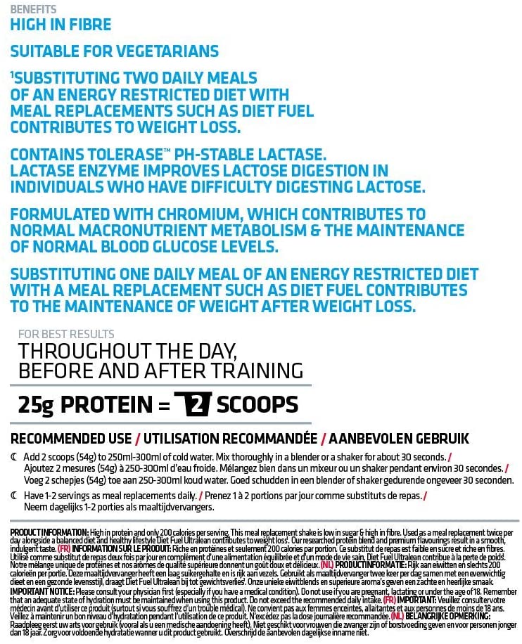 USN Diet Fuel Strawberry Ultralean 2 kg, Diet Protein Powders