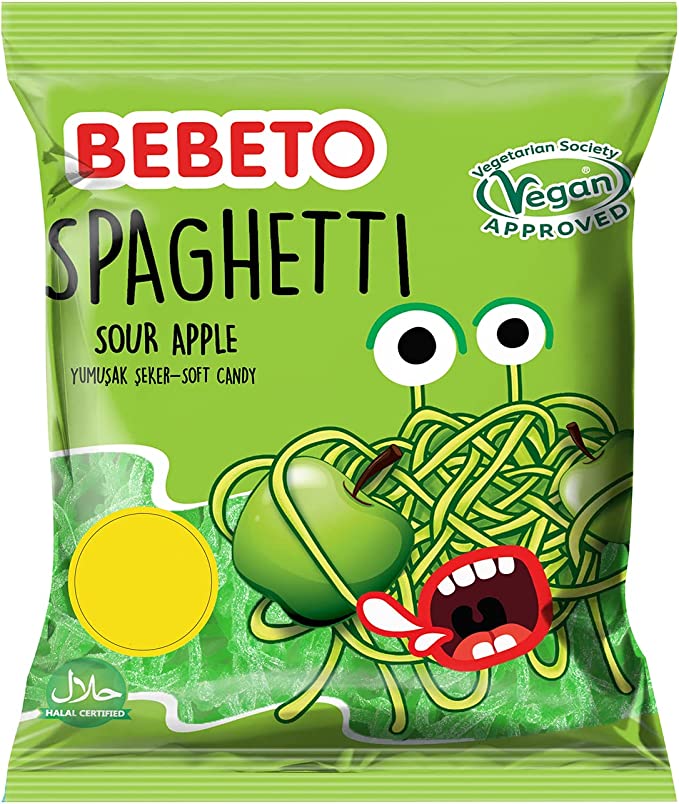 BEBETO SPAGHETTI SOUR APPLE 20X70GM