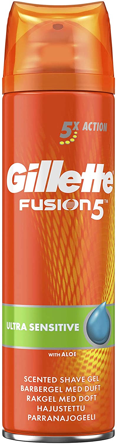 Gillette Fusion 5 Ultra Sensitive Men'S Shaving Gel, 6 X 200 Ml