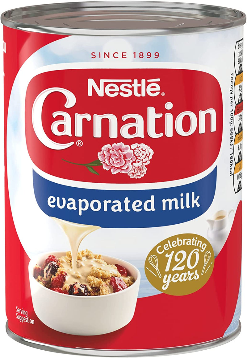 Nestle Carnation Evaporated Milk Pack of 12x410 g