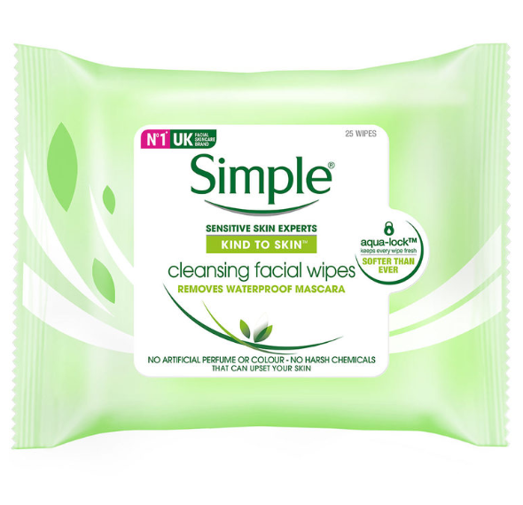 Wipes Simple Skin Sensitive Cleansing Facial Tissue Face Wash 6 x 25