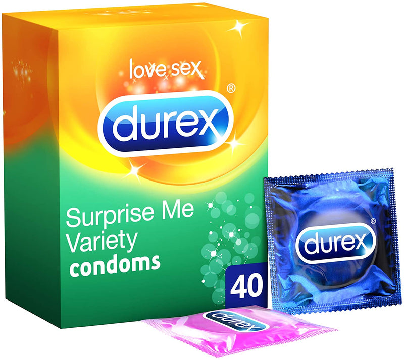 Durex Condoms Surprise Me Variety, 40 Pack