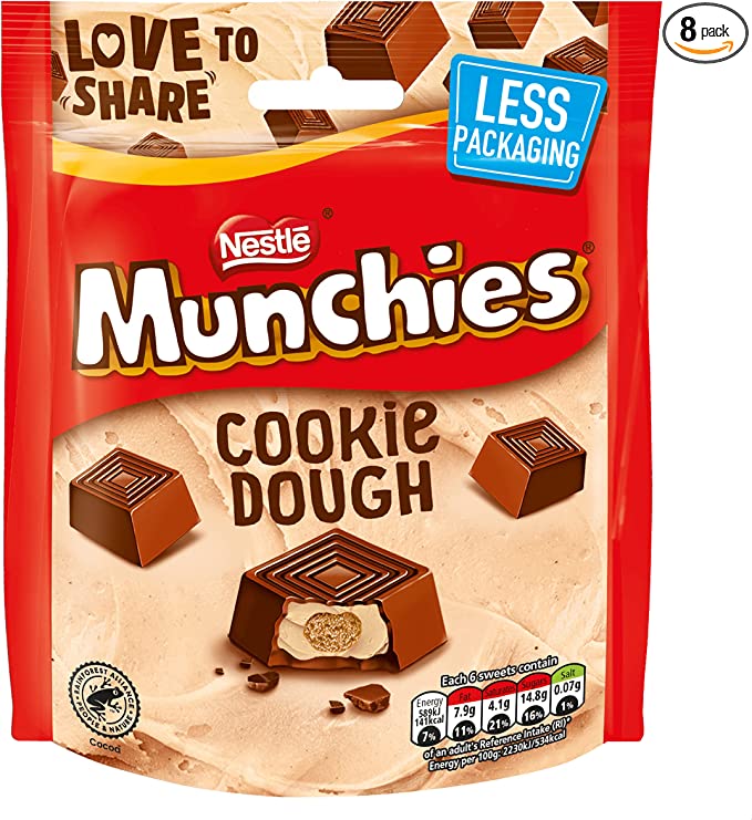 Munchies Cookie Dough Pouch Bag, 101 g, (Pack of 8)