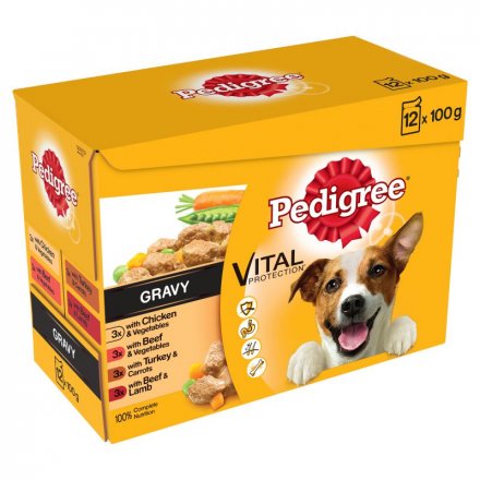 Pedigree Dog Pouches Mixed Selection In Gravy 12x100g