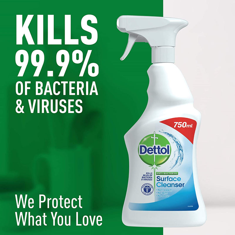 Dettol Antibacterial Surface Cleanser Spray 4 X 750 ml - Pack of 4