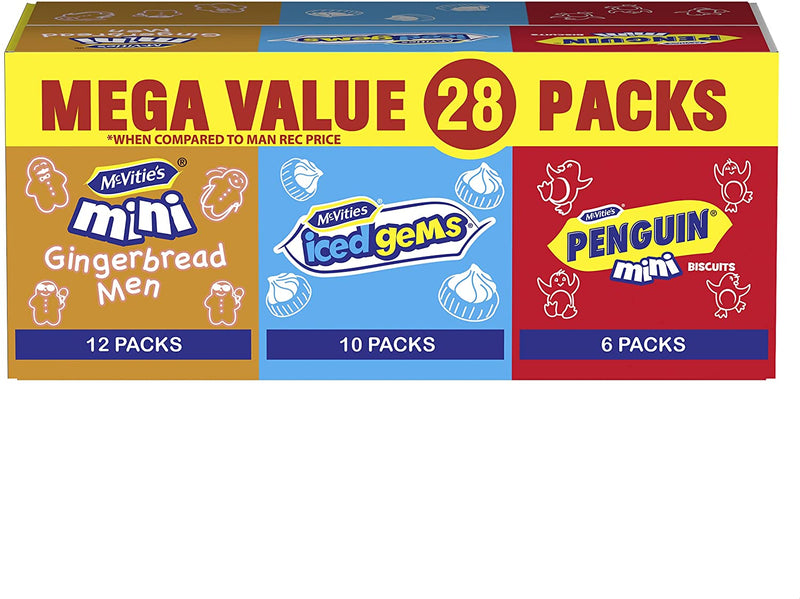 McVitie's Mini's Mixed Box, 28 Pack Bulk Box Biscuits 572g