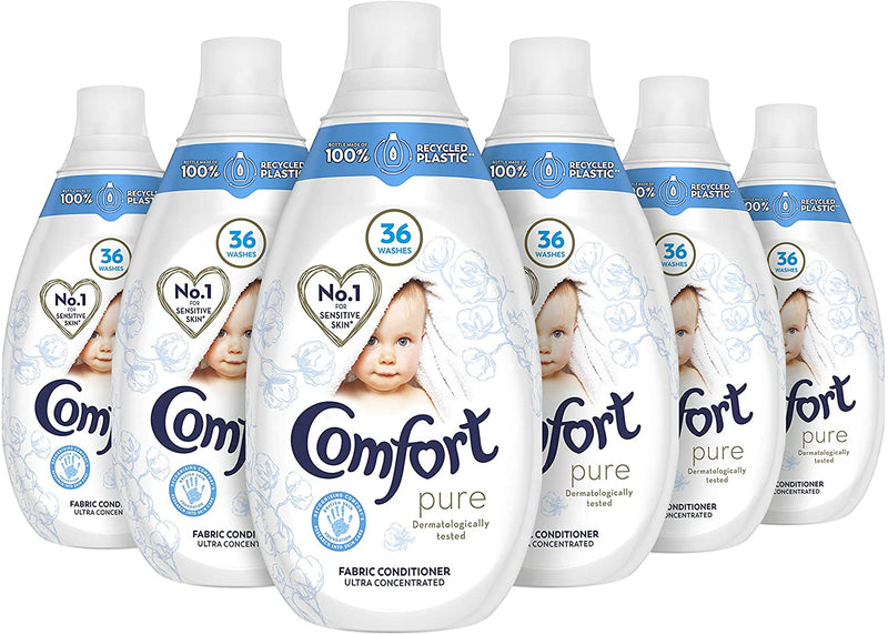 Comfort Ultra Concentrated Pure Hypoallergenic Fabric Conditioner No.1 For Sensitive Skin* 540 ml Pack of 6