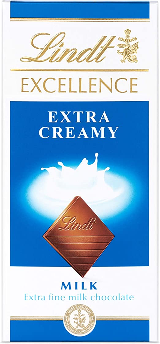 Lindt Excellence Milk Extra Creamy Chocolate Bar Each  20 X100 g