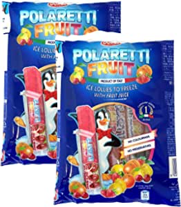 Dolfin Polaretti Real Fruit Ice Lollies To Freeze 10 x 40ml 400ml (Pack of 2), Orange,Black