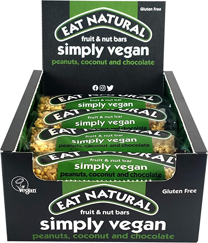 Eat Natural Simply Vegan Peanuts, Coconut & Chocolate 12 x 45g