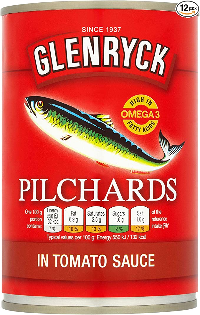 Glenryck Pilchards in Tomato Sauce 12 X  400g