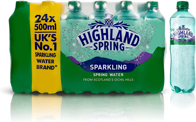 Highland Spring Sparkling Water, Pack of 500ml