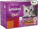 Whiskas Tasty Duo 1+ Meaty Combos in Jelly  Pouches, Adult Cat Food, Pack of 48 x 85g