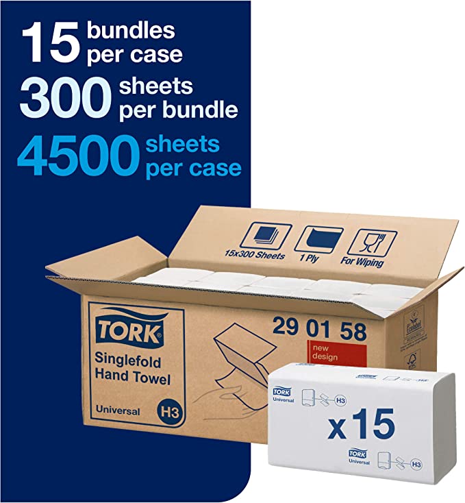 Tork Extra Soft Singlefold Premium Hand Towels, 15 x 300 Sheets