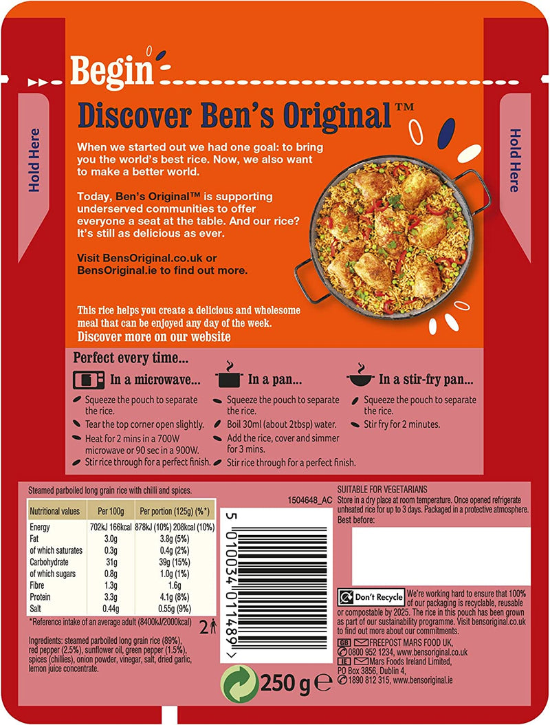 Ben's Original Mexican Style Microwave Rice Pouch 250g