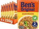 BEN'S ORIGINAL Mushroom Microwave Rice, Bulk Multipack 6 x 250g pouches