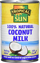 Tropical Sun Coconut Milk 100% Natural (Pack of 6)