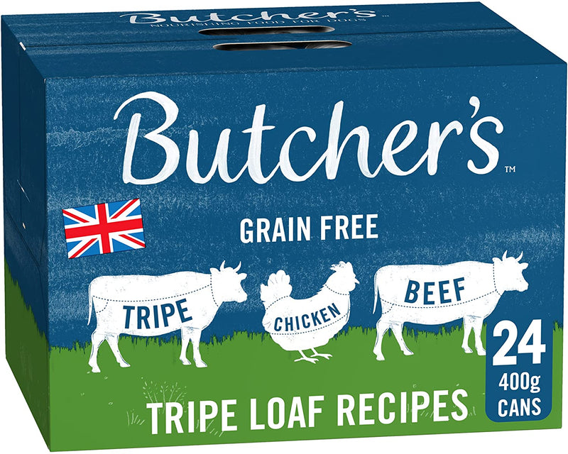 Butcher's Tripe Loaf Dog Food Tins 24 X 400g