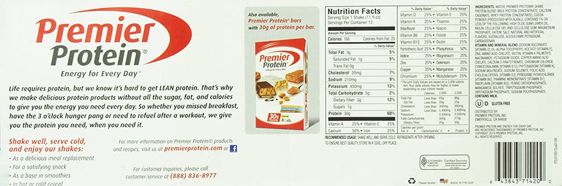 Premier Protein Chocolate Protein Shake Pack of 12 x 325ml