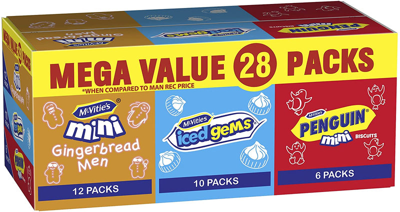 McVitie's Mini's Mixed Box, 28 Pack Bulk Box Biscuits 572g