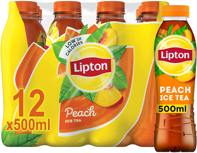 Lipton Ice Tea Peach Soft Drink (Pack Of 12 x 500 ml)