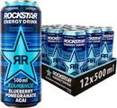Rockstar XDurance Energy Drink, Blueberry Pomegranate and Acai, 12 x 500 ml