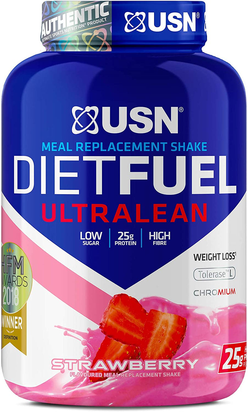 USN Diet Fuel Strawberry Ultralean 2 kg, Diet Protein Powders