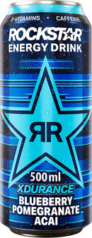 Rockstar XDurance Energy Drink, Blueberry Pomegranate and Acai, 12 x 500 ml