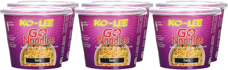 Ko-Lee Go Cup Noodles Curry Flavour (Pack of 6 x 65 g)