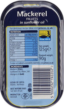Princes Mackerel Fillets in Sunflower Oil Pack of 10x125 g