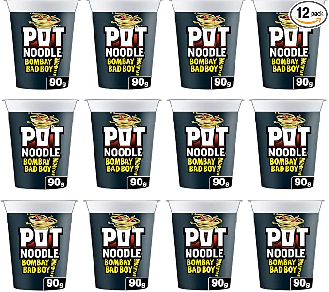 Pot Noodle Bombay Bad Boy Flavour Pack of 12 x 90g