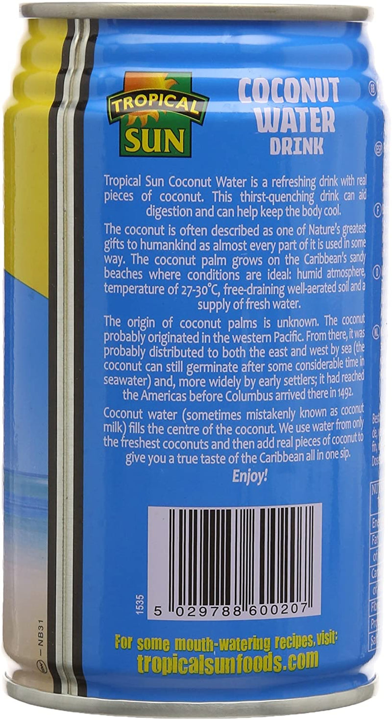 Tropical Sun Coconut Water with Pieces - Pack of 12 x 330ml