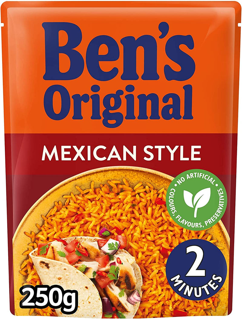 BEN'S ORIGINAL Mexican Style Microwave Rice Pouch 250g (Pack of 6)