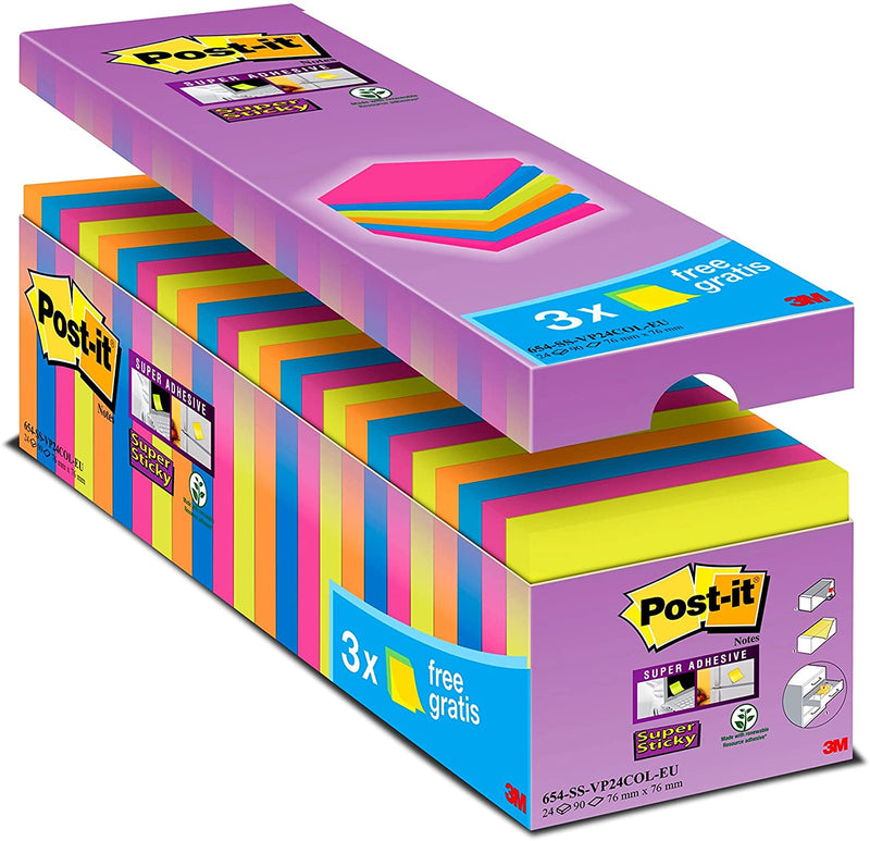3M Post It notes 24 pads 100 sheets. 24 pads