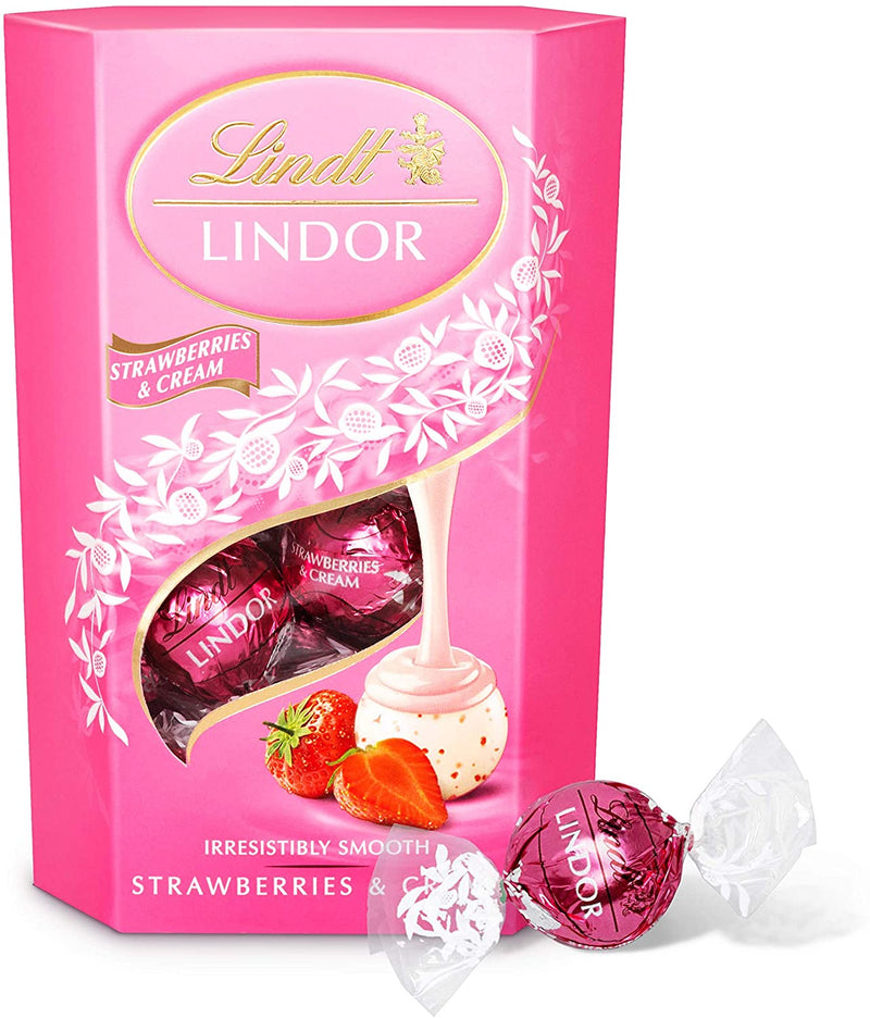 Lindt Lindor Strawberries & Cream Chocolate Truffles, 200g