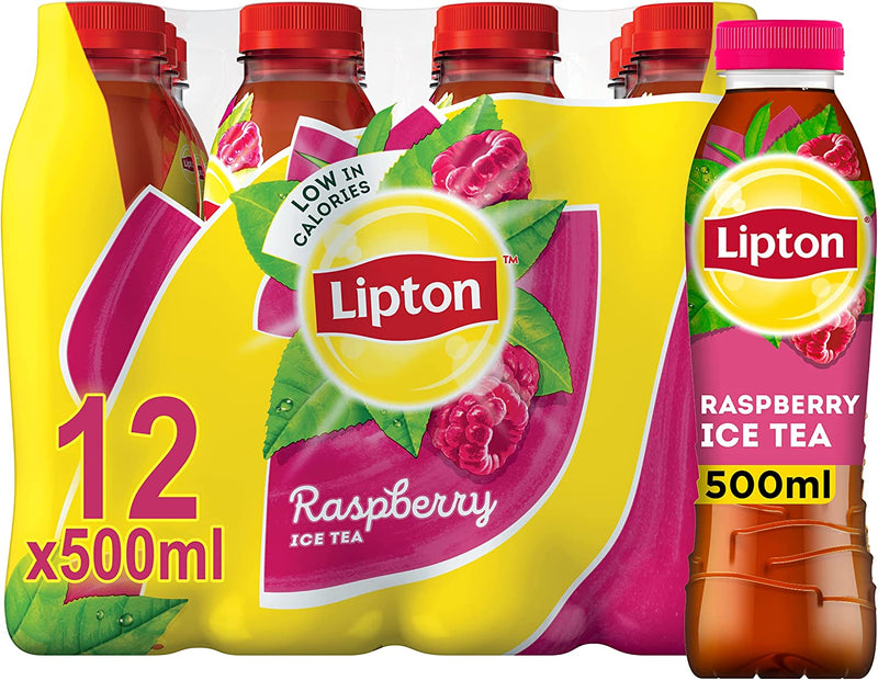 Lipton Ice Tea Raspberry Soft Drink (Pack Of 12 x 500 ml)