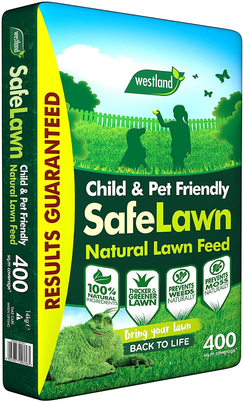 Westland SafeLawn Child and Pet Friendly Natural Lawn Feed 400m2, Green, 14kg