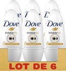 Dove Invisible Dry Anti-Perspirant Deodorant Roll-On, 50 ml, Pack of 6