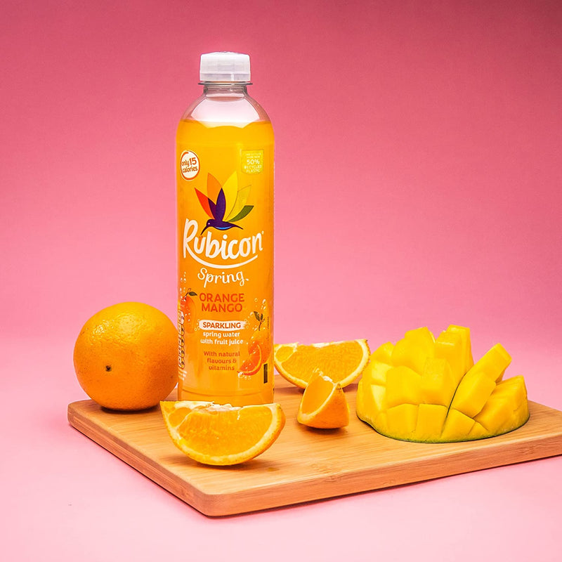 Rubicon Spring Orange Mango Flavoured Sparkling Spring Water, 500ml - Pack of 12
