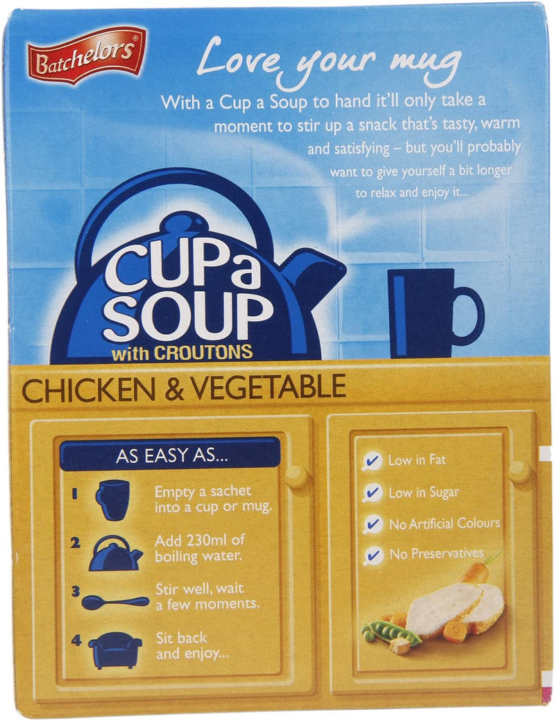 Batchelors Cup a Soup with Croutons Chicken & Vegetable, 4 Sachet(110g) X 9 Pack
