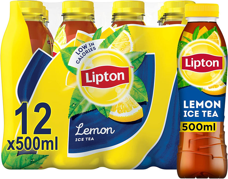 Lipton Ice Tea Lemon Soft Drink (Pack Of 12 x 500 ml)