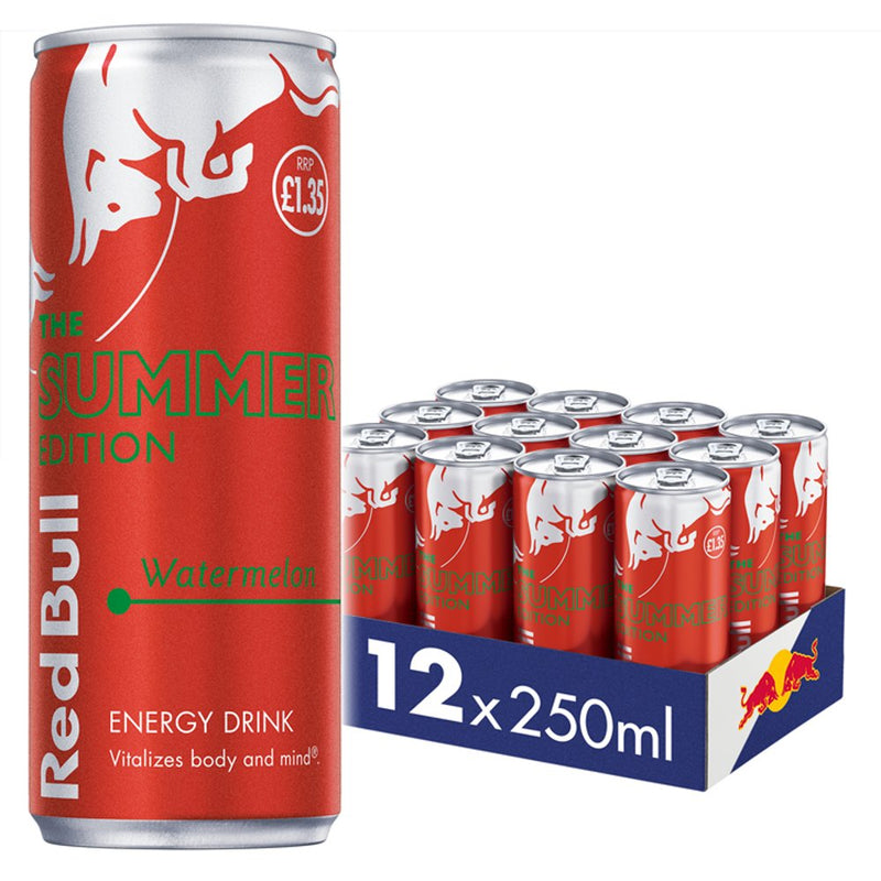 Red Bull Energy Drink, Watermelon Edition, 250ml x Pack of 12