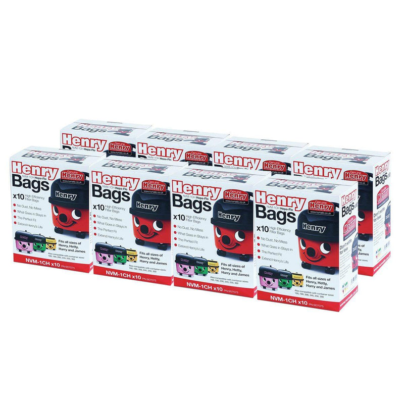 Henry NVM-1CH HepaFlo Vacuum Bags Box of 8 x Packs of 10 - Papaval